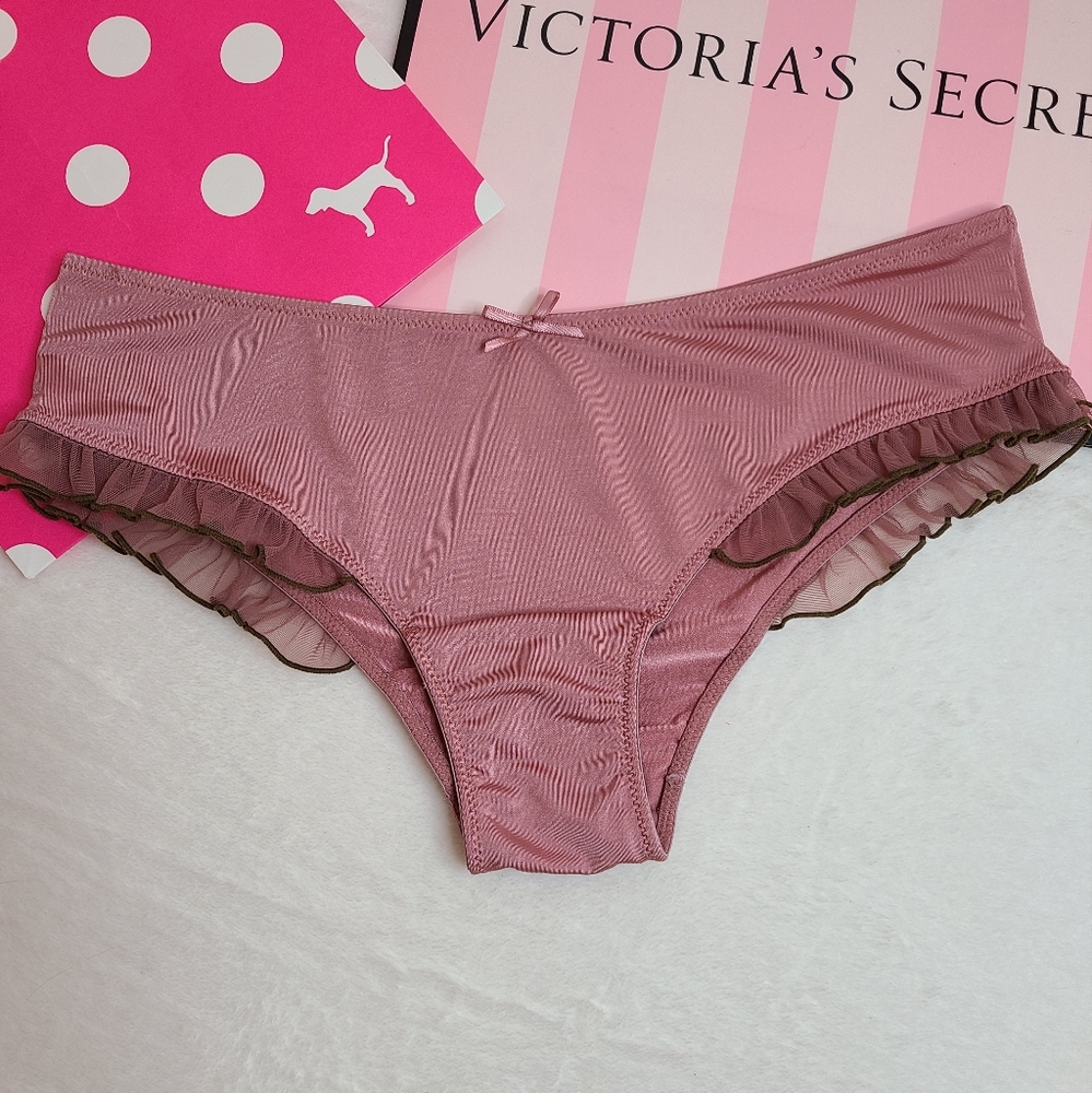 VTG VS Sexy Little Things Silky Satin Ruffle Cheeky Panty Size Sm - Picture 3 of 6